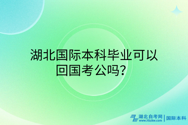 湖北國際本科畢業(yè)可以回國考公嗎？