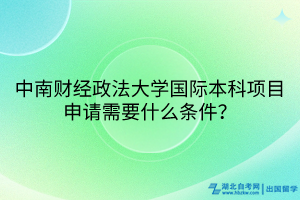 中南財(cái)經(jīng)政法大學(xué)國(guó)際本科項(xiàng)目申請(qǐng)需要什么條件？