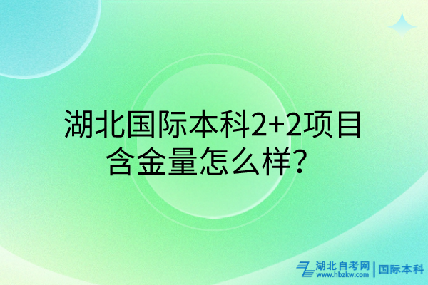 湖北國(guó)際本科2+2項(xiàng)目含金量咋樣？