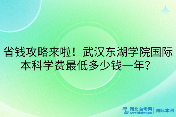 省錢攻略來啦！武漢東湖學(xué)院國(guó)際本科學(xué)費(fèi)最低多少錢一年？