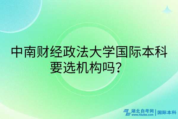 中南財(cái)經(jīng)政法大學(xué)國(guó)際本科要選機(jī)構(gòu)嗎？