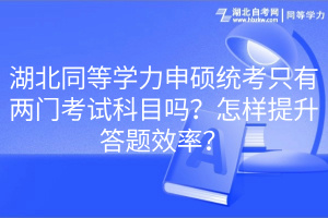 湖北同等學(xué)力申碩統(tǒng)考只有兩門考試科目嗎？怎樣提升答題效率？