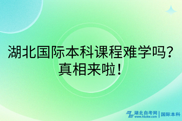 湖北國際本科課程難學嗎？真相來啦！