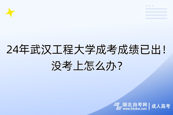 24年武漢工程大學(xué)成考成績已出！沒考上怎么辦？