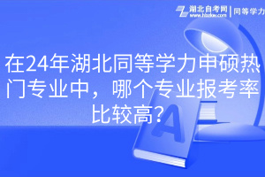 在24年湖北同等學(xué)力申碩熱門專業(yè)中，哪個專業(yè)報考率比較高？