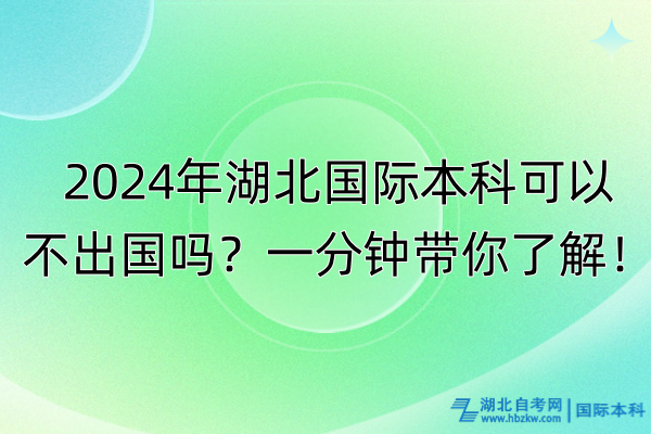 2024年湖北國際本科可以不出國嗎？一分鐘帶你了解！