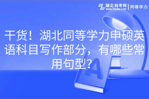 干貨！湖北同等學(xué)力申碩英語科目寫作部分，有哪些常用句型？