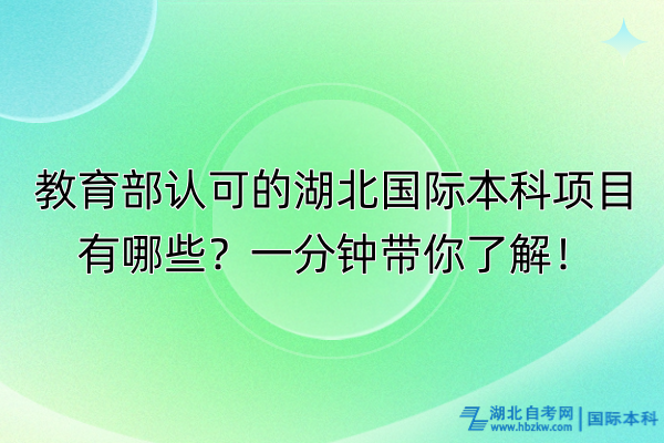 教育部認(rèn)可的湖北國際本科項目有哪些？一分鐘帶你了解！