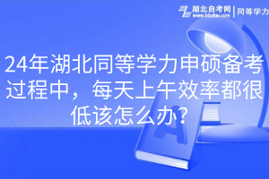 24年湖北同等學(xué)力申碩備考過程中，每天上午效率都很低該怎么辦？