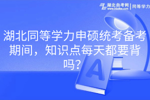 湖北同等學(xué)力申碩統(tǒng)考備考期間，知識點每天都要背嗎？