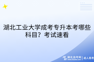 湖北工業(yè)大學成考專升本考哪些科目？考試速看