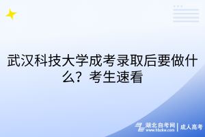 武漢科技大學(xué)成考錄取后要做什么？考生速看