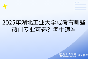 2025年湖北工業(yè)大學成考有哪些熱門專業(yè)可選？考生速看