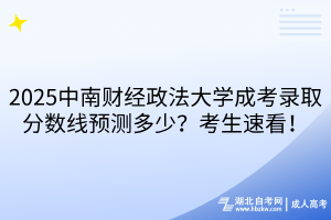 2?025中南財經(jīng)政法大學(xué)成考錄取分?jǐn)?shù)線預(yù)測多少？考生速看！