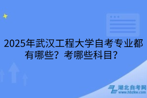 2025年武漢工程大學自考專業(yè)都有哪些？考哪些科目？