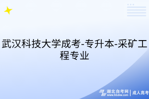 武漢科技大學成考-專升本-采礦工程專業(yè)