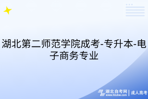 湖北第二師范學院成考-專升本-電子商務(wù)專業(yè)