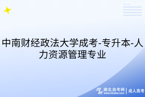 中南財(cái)經(jīng)政法大學(xué)成考-專升本-人力資源管理專業(yè)