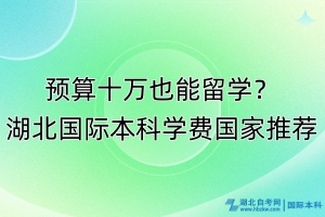 預(yù)算十萬也能留學(xué)？湖北國際本科學(xué)費國家推薦！