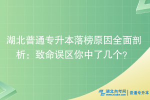 湖北普通專升本落榜原因全面剖析：致命誤區(qū)你中了幾個？