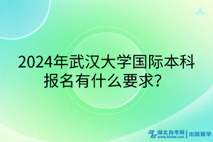 2024年武漢大學(xué)國(guó)際本科報(bào)名有什么要求？