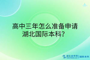 高中三年怎么準備申請湖北國際本科？