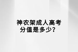 神農(nóng)架成人高考分值是多少？