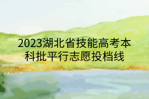 2023湖北省技能高考本科批平行志愿投檔線