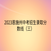 2023恩施州中考招生錄取分數(shù)線（三）