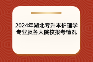 2024年湖北專升本護理學(xué)專業(yè)及院校報考情況