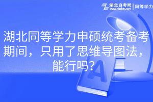 湖北同等學(xué)力申碩統(tǒng)考備考期間，只用了思維導(dǎo)圖法，能行嗎？