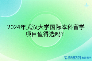 2024年武漢大學國際本科留學項目值得選嗎？