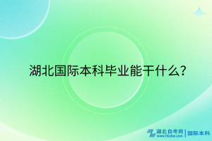 湖北國際本科畢業(yè)能干什么？