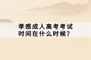 孝感成人高考考試時間在什么時候？