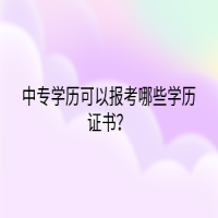 中專學(xué)歷可以報考哪些學(xué)歷證書？