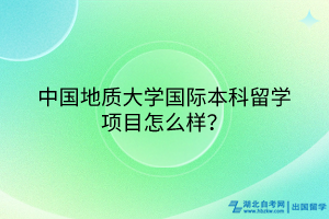 中國(guó)地質(zhì)大學(xué)國(guó)際本科留學(xué)項(xiàng)目怎么樣？