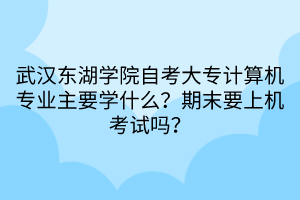 武漢東湖學(xué)院自考大專計算機專業(yè)主要學(xué)什么？期末要上機考試嗎？