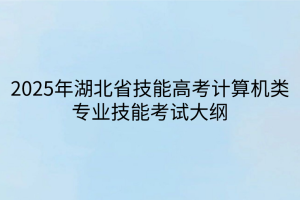 2025年湖北省技能高考計(jì)算機(jī)類專業(yè)技能考試大綱