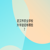 武漢市農(nóng)業(yè)學(xué)校升學(xué)途徑有哪些？