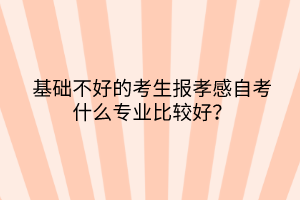 基礎(chǔ)不好的考生報孝感自考什么專業(yè)比較好？