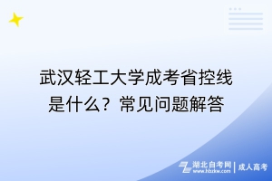 武漢輕工大學(xué)成考省控線是什么？常見問題解答