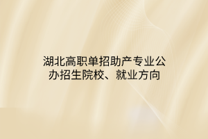 湖北高職單招助產(chǎn)專業(yè)公辦招生院校、就業(yè)方向