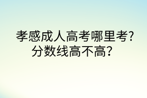 孝感成人高考哪里考?分數(shù)線高不高？