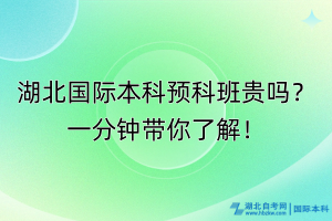 湖北國際本科預(yù)科班貴嗎？一分鐘帶你了解！