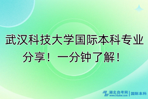 武漢科技大學(xué)國(guó)際本科專業(yè)分享！一分鐘了解！