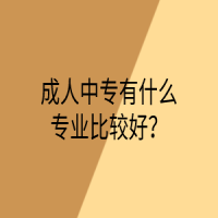 成人中專有什么專業(yè)比較好？