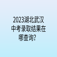 2023湖北武漢中考錄取結(jié)果在哪查詢？