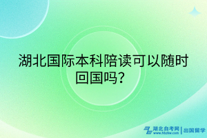 湖北國際本科陪讀可以隨時(shí)回國嗎？