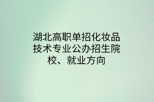 湖北高職單招化妝品技術(shù)專業(yè)公辦招生院校、就業(yè)方向