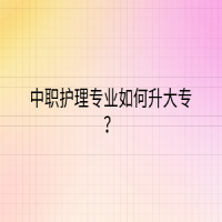 中職護(hù)理專業(yè)如何升大專？